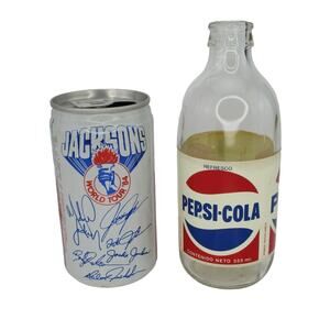 Vintage Pepsi-Cola Red Mexico Rare & Jackson Tour Michael Jackson, Tito Jackson+